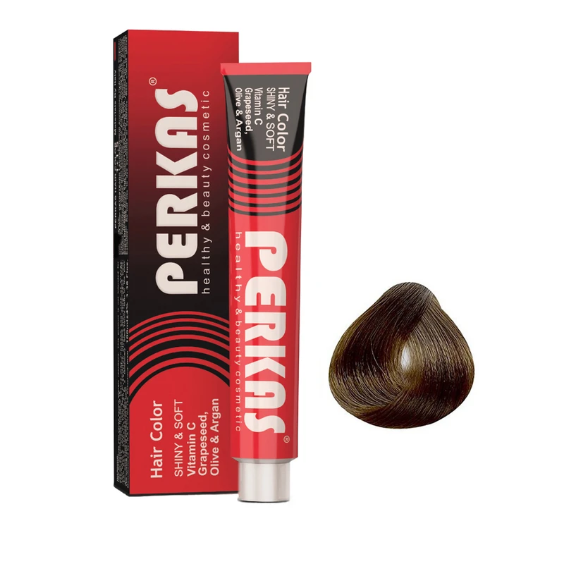 رنگ مو پرکاس شماره 6.058 حجم 100 میلی‌لیتر رنگ بلوندگردویی تیره