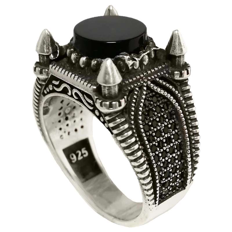 انگشتر نقره مردانه مدل عقیق کد MS9025