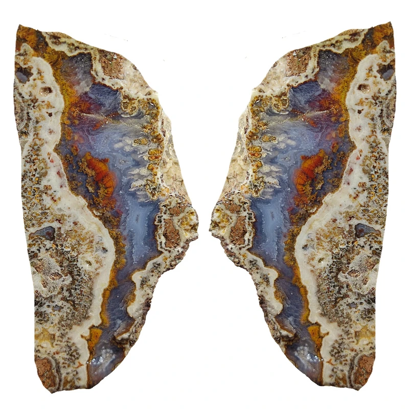 سنگ راف عقیق مدل شجر پاییزی کد 55M مجموعه 2 عددی