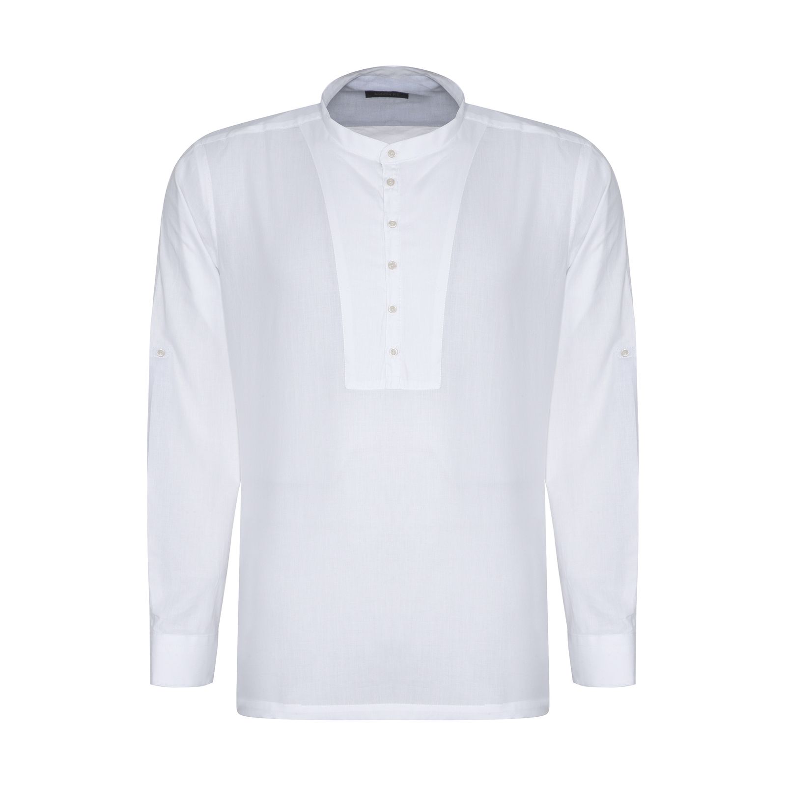 پیراهن آستین بلند مردانه ایکات مدل PST1152419 رنگ سفید -  - 1