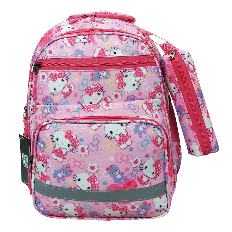 کوله پشتی سیی مدل گربه کیتی کد 2048.2 به همراه جامدادی