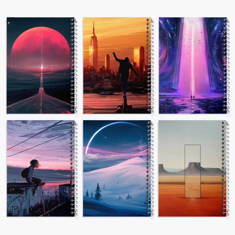 دفتر مشق 100 برگ خندالو طرح مفهومی کد 940 مجموعه 6 عددی