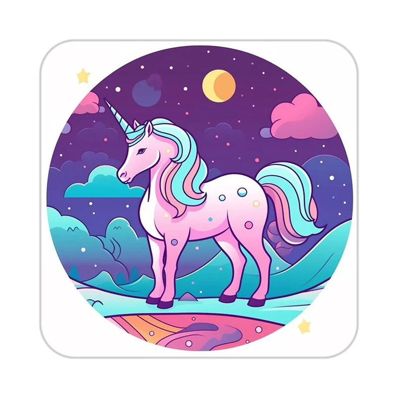 زیر لیوانی کاکتی طرح اسب تک شاخ و یونیکورن مدل mp32666