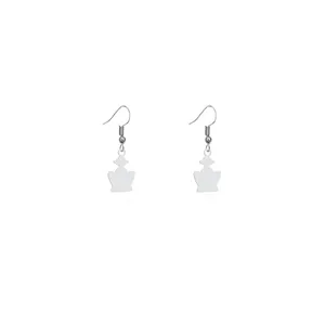 گوشواره نقره زنانه هایکا طرح تاج مدل n.ha124