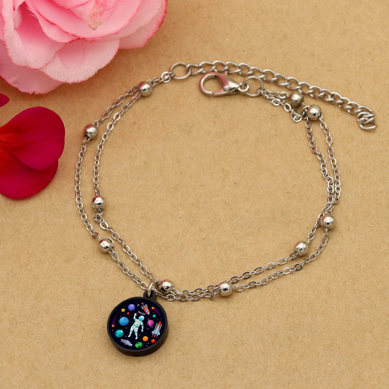 پابند زنانه ناکسیگو مدل شب تاب طرح فضانوردی کد LB7428