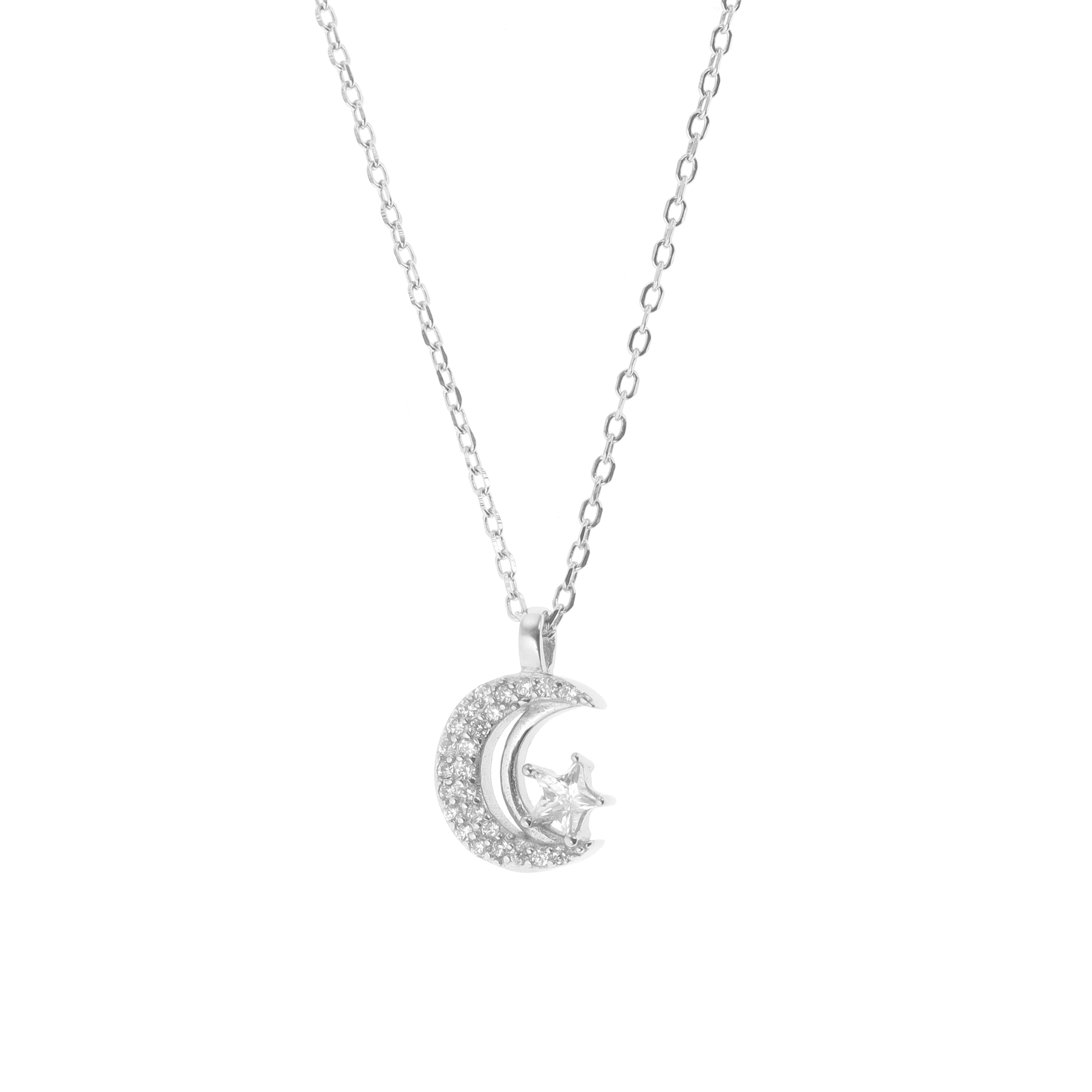 گردنبند نقره زنانه مدل ماه و ستاره کد 548455