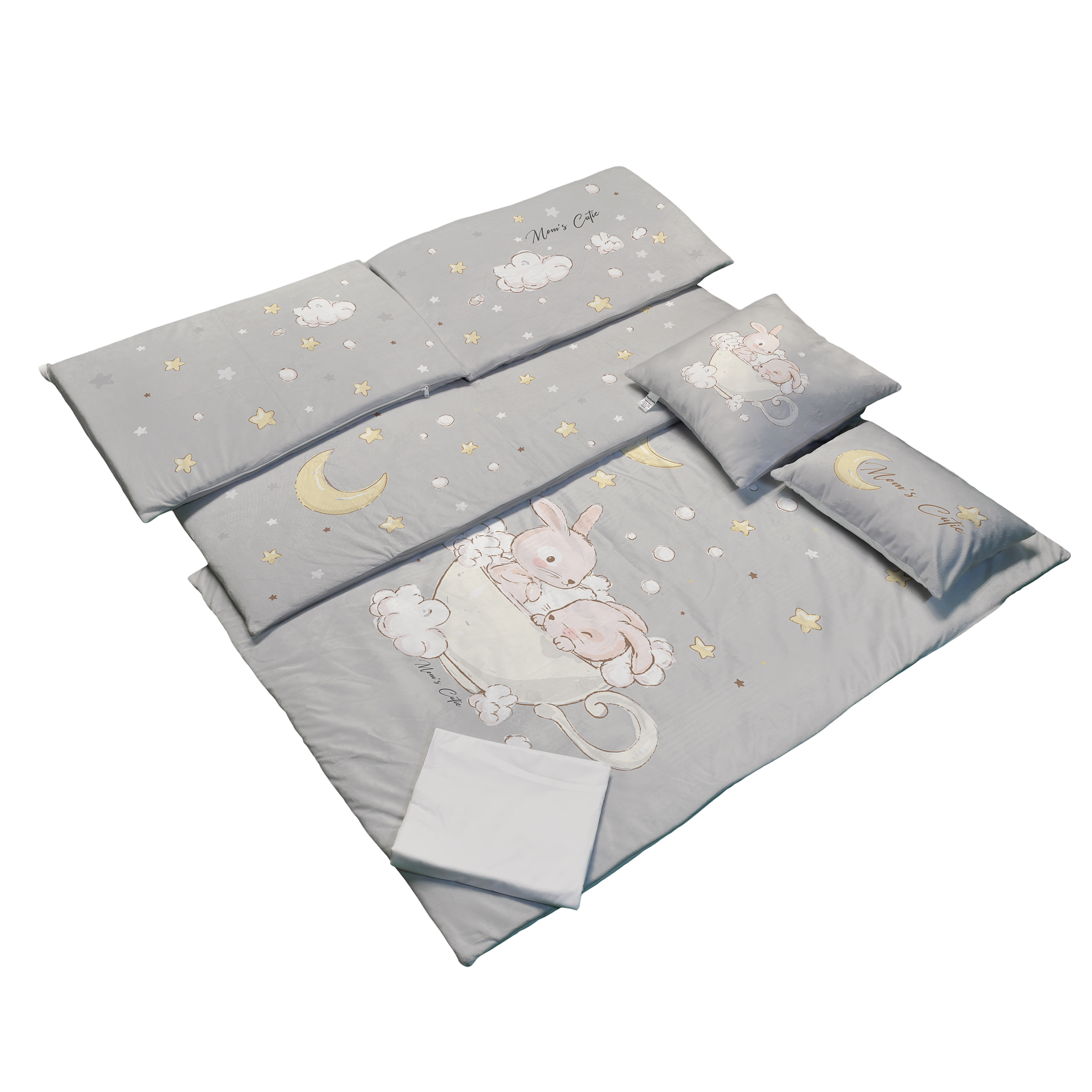 سرویس روتختی 7 تکه کودک مامزکیوتی مدل خرگوش و ماه SK83