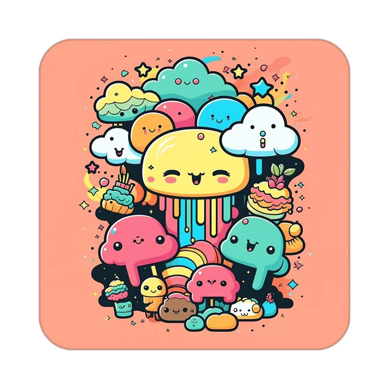 زیر لیوانی کاکتی طرح حیوانات رنگی مدل mp25688