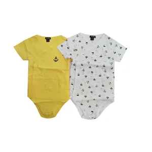 بادی  آستین کوتاه نوزادی کیابی مدلAS1456  مجموعه دو عددی