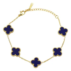 دستبند زنجیری زنانه مدل گل کد tt700 