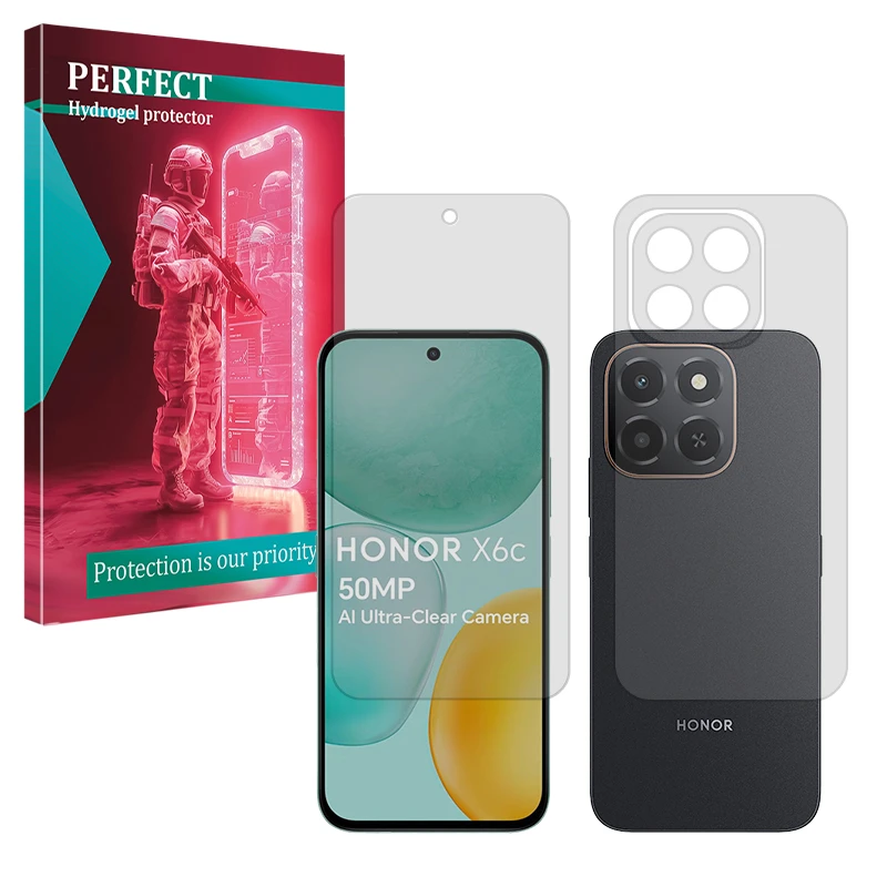 محافظ صفحه نمایش مات پرفکت مدل Tough مناسب برای گوشی موبایل آنر X6c به همراه محافظ پشت گوشی 