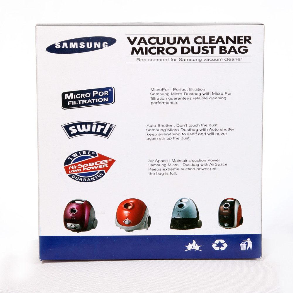 پاکت جاروبرقی مدل S کد B-SAMSUNG بسته 4 عددی مناسب برای جارو برقی سامسونگ