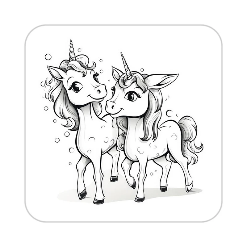 زیر لیوانی کاکتی طرح اسب تک شاخ و یونیکورن مدل mp30015