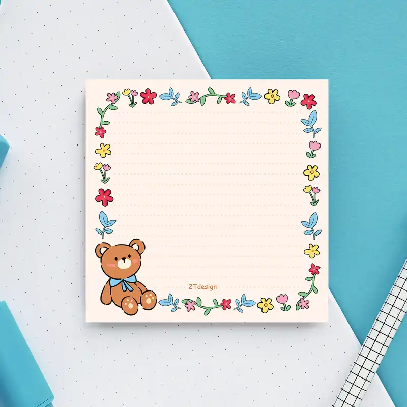 کاغذ یادداشت طوطی دیزاین مدل نوت پد طرح خرسی کد NP-16