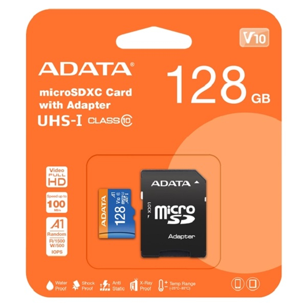 کارت حافظه microSDHD ای دیتا مدل Premier کلاس 10 استاندارد UHS-I U1 سرعت 100MBps ظرفیت 128 گیگابایت