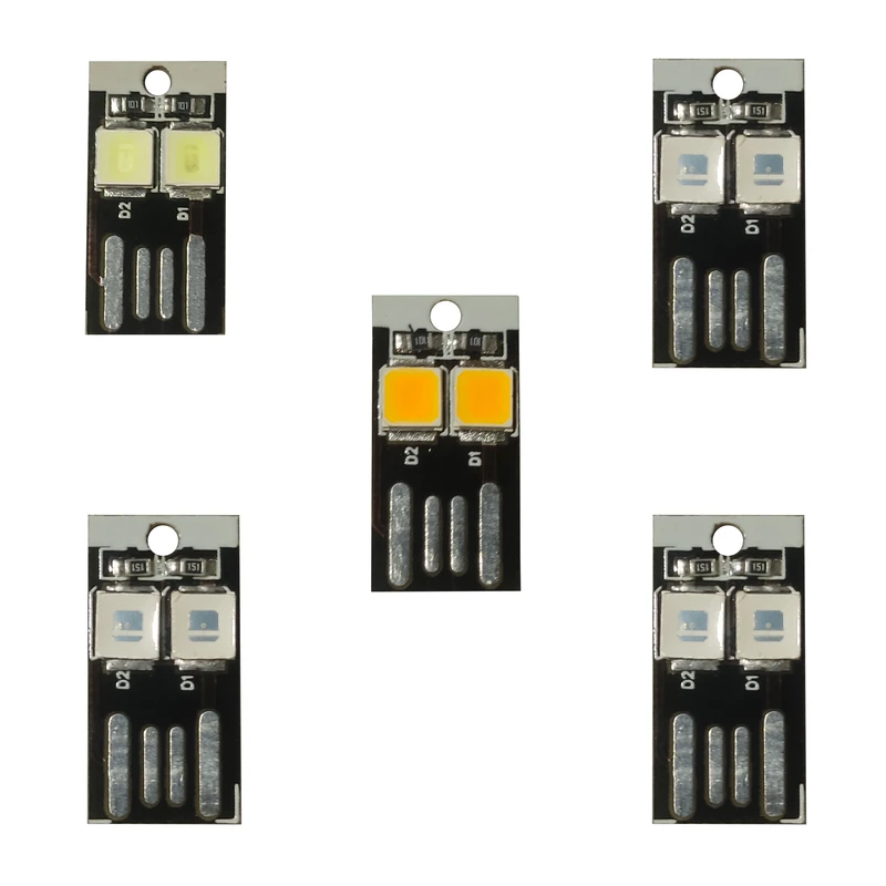 لامپ ال ای دی 0.5 وات 3 ولت رهام مدل USB 5 COLOR بسته 5 عددی