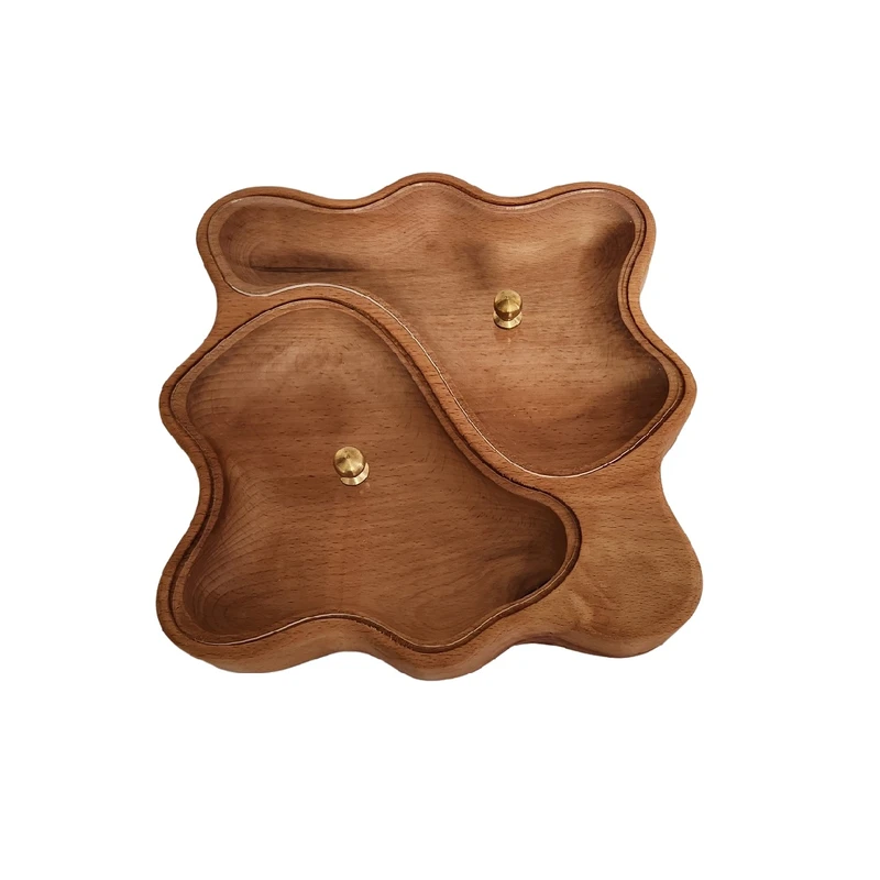 ظرف پذیرایی چوبی گردوچ مدل مارپیچ کد LT - 2500