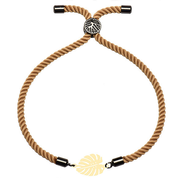 دستبند طلا 18 عیار دخترانه کرابو طرح برگ انجیر مدل Krd1653