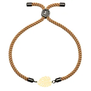 دستبند طلا 18 عیار دخترانه کرابو طرح برگ انجیر مدل Krd1653