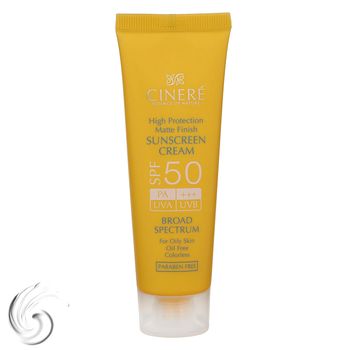 کرم ضدآفتاب بی‌رنگ سینره مدل SPF50 مناسب پوست چرب، حجم 50 میلی‌لیتر