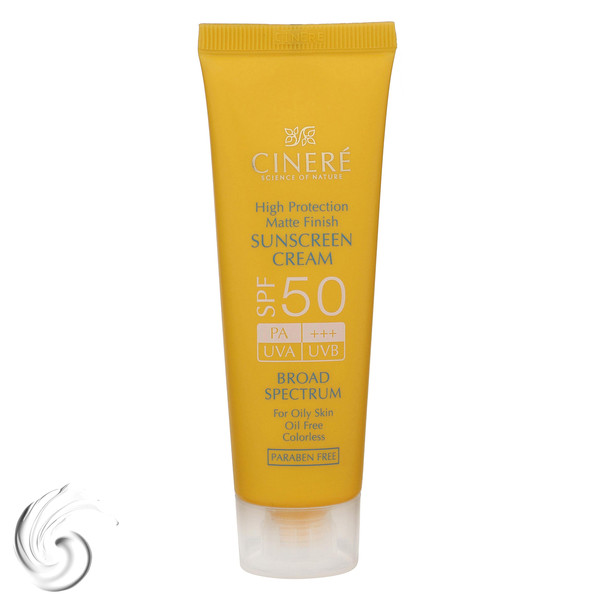 کرم ضدآفتاب بیرنگ سینره مدل SPF50 مناسب پوست چرب، حجم 50 میلیلیتر