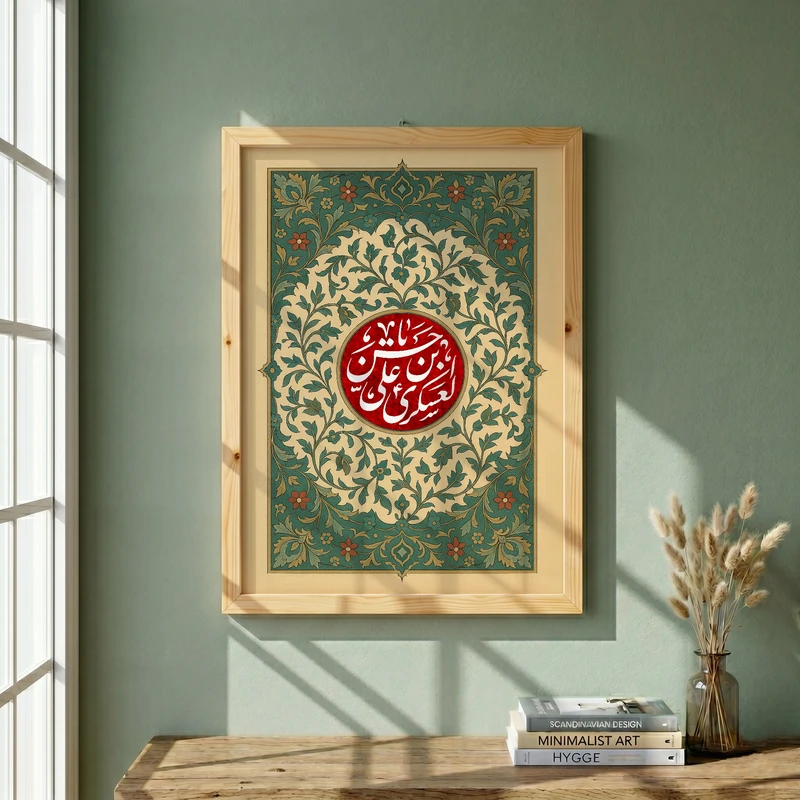 تابلو طرح یا حجه ابن الحسن مدل G15538 فریم کرم روشن