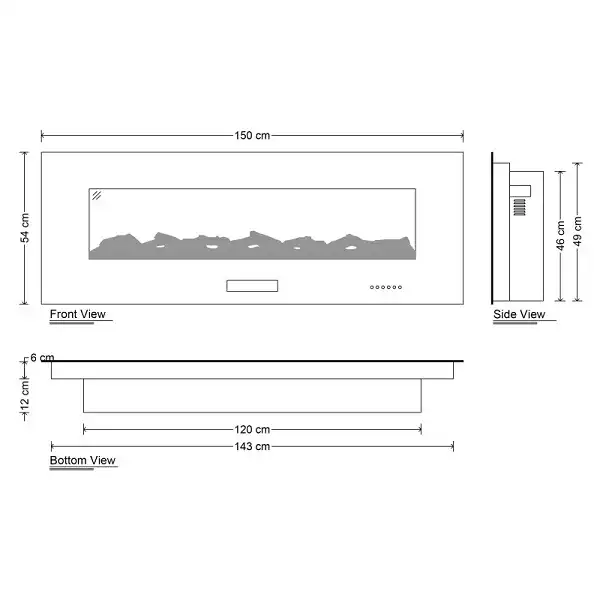 شومینه برقی اچ بی مدل کریستال صوتی 150 AuCr