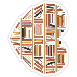 استیکر لپ تاپ طرح I Heart Books  کد ST933