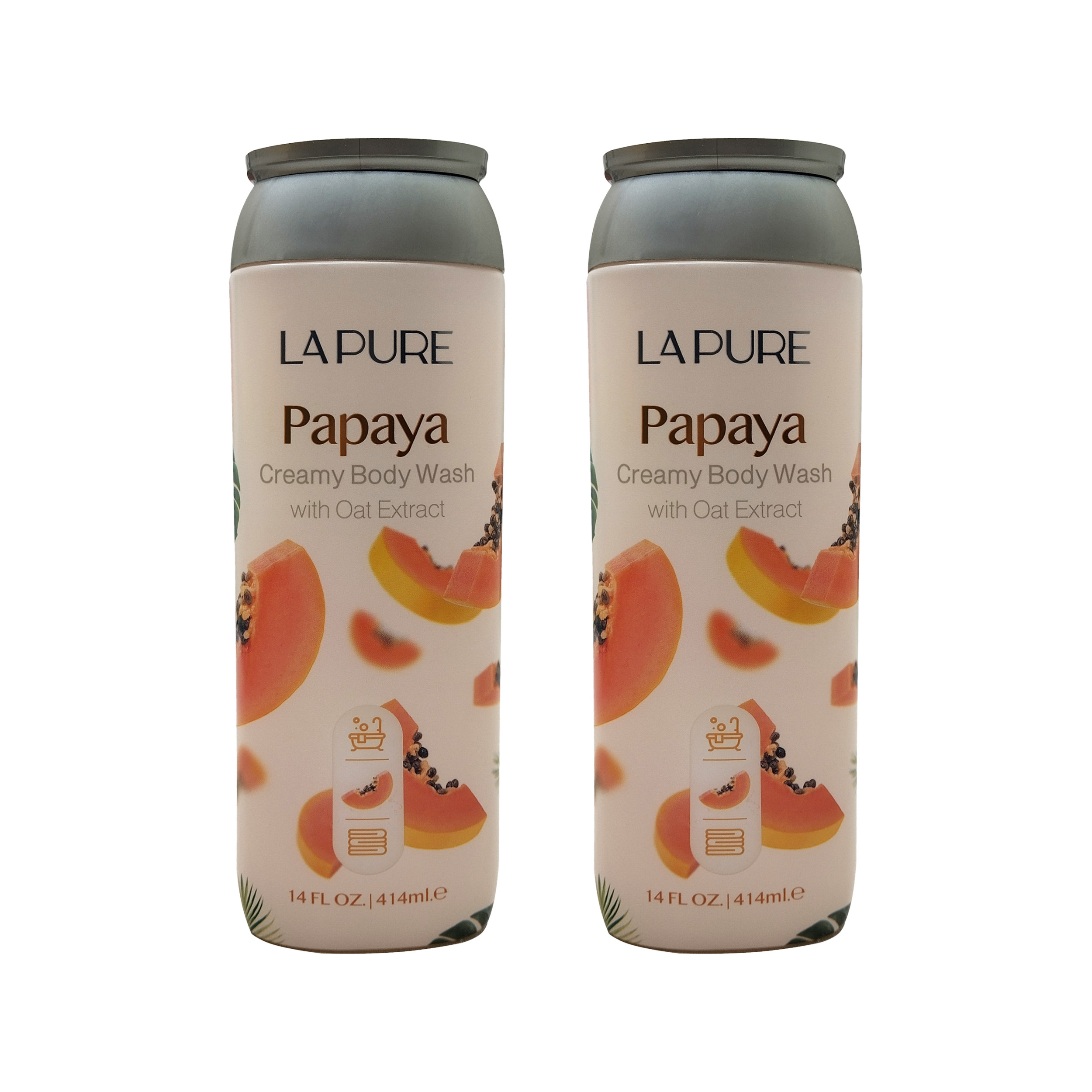 شامپو بدن لپیور مدل Papaya حجم 414 میلی لیتر مجموعه 2 عددی