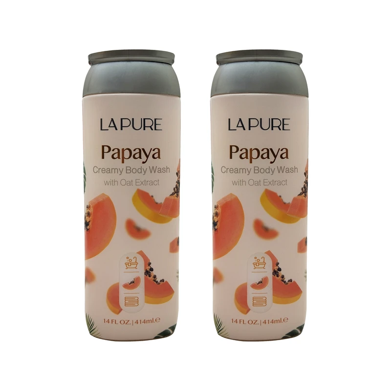 شامپو بدن لپیور مدل Papaya حجم 414 میلی لیتر مجموعه 2 عددی