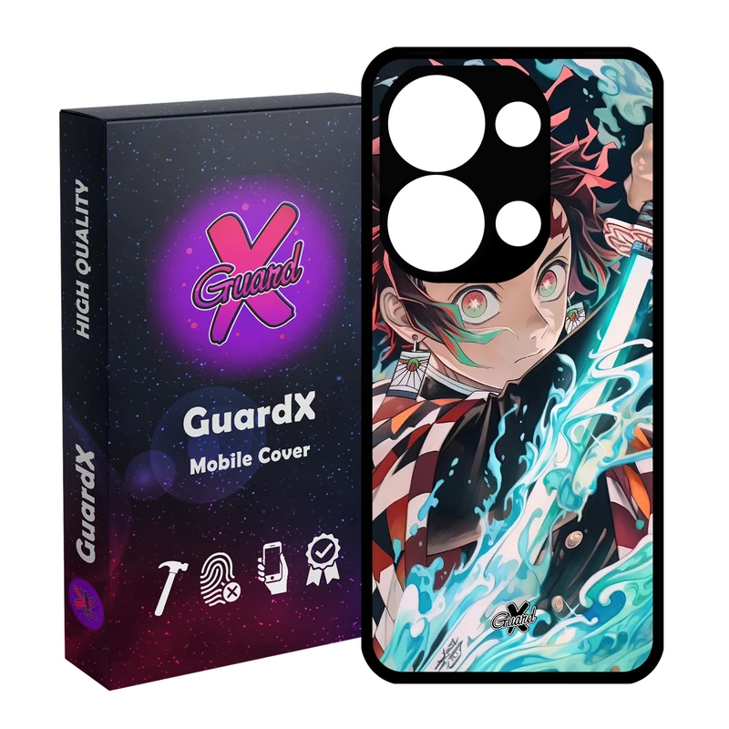 کاور گارد ایکس طرح Demon Slayer Anime مدل Glass10589 مناسب برای گوشی موبایل شیائومی Redmi Note 13 4G