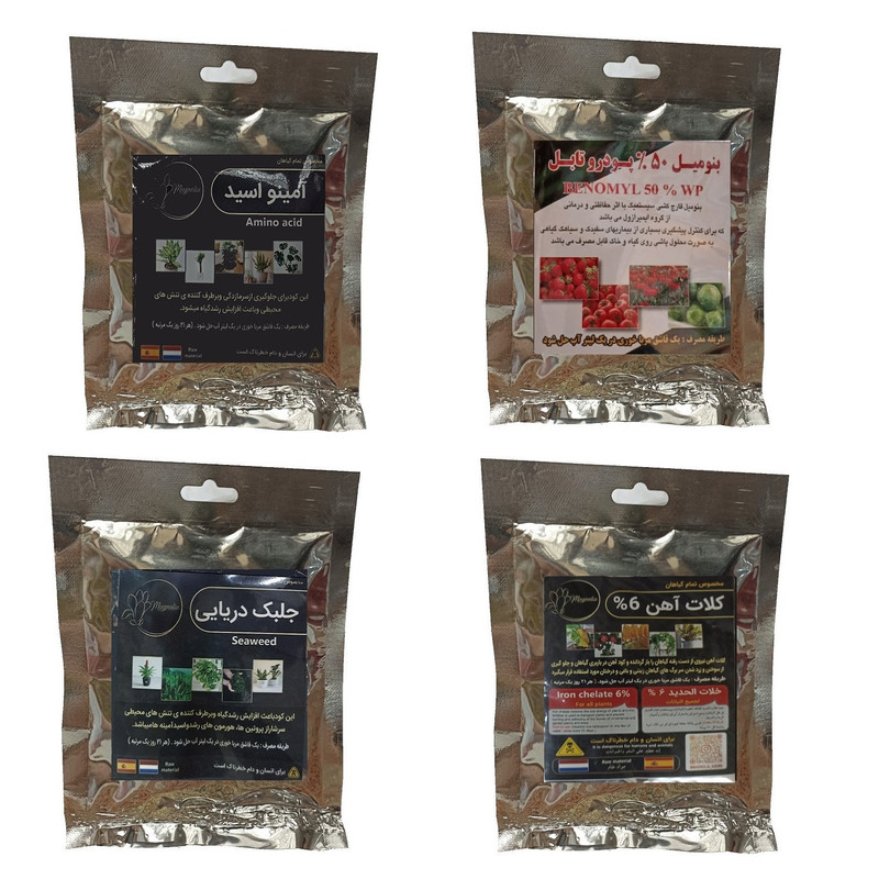 امینو اسید و بنومیل و جلبک دریایی و کلات آهن مدل raw material وزن 200 گرم