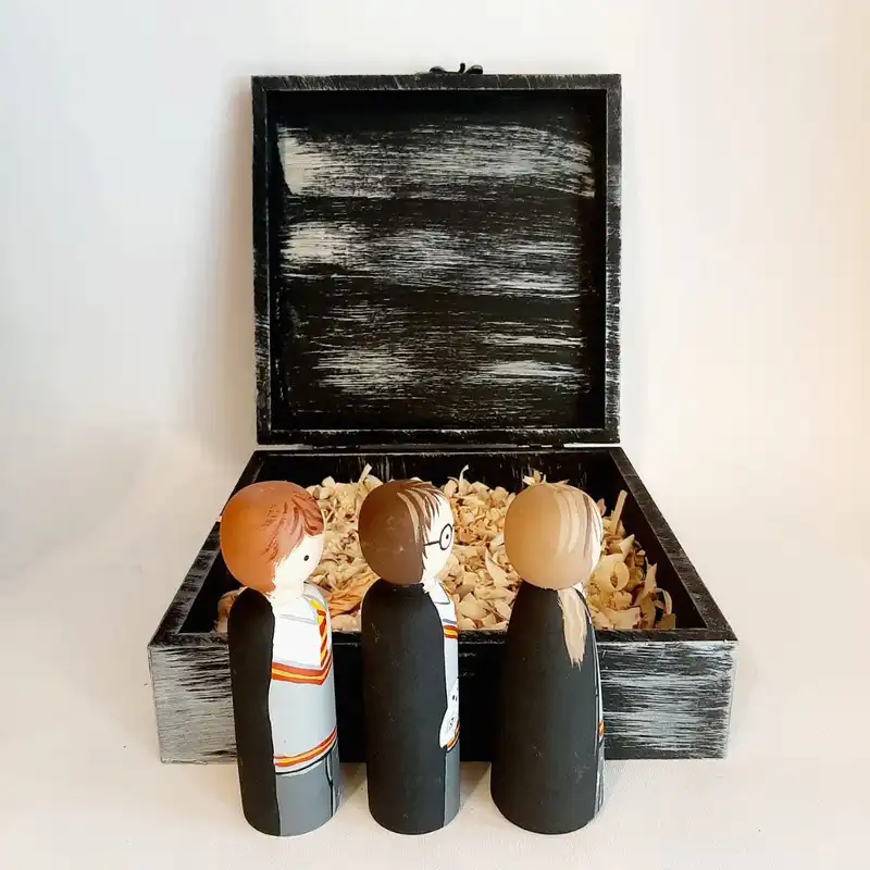 عروسک چوبی مدل هری پاتر مجموعه 3 عددی به همراه جعبه