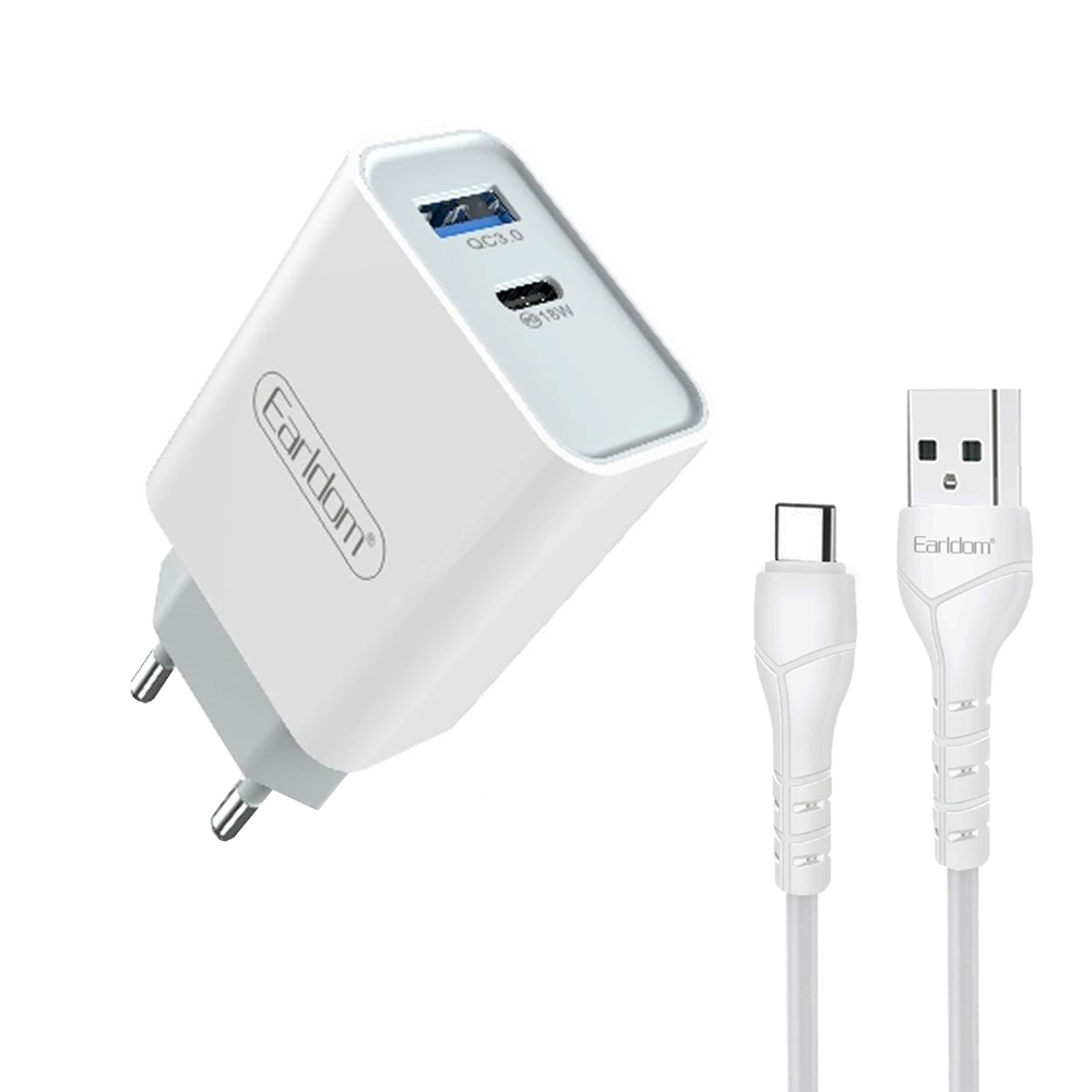 شارژر دیواری ارلدام مدل  ES-KC25 18W به همراه کابل USB-C