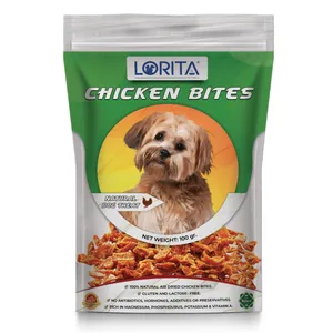 غذای تشويقي سگ لوريتا مدل DRIED CHICKEN BITES وزن ١٠٠ گرم