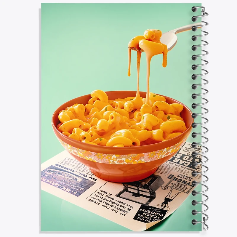 دفتر ژورنال نویسی 50 برگ خندالو مدل نقطه ای طرح پاستا (Pasta) کد F553
