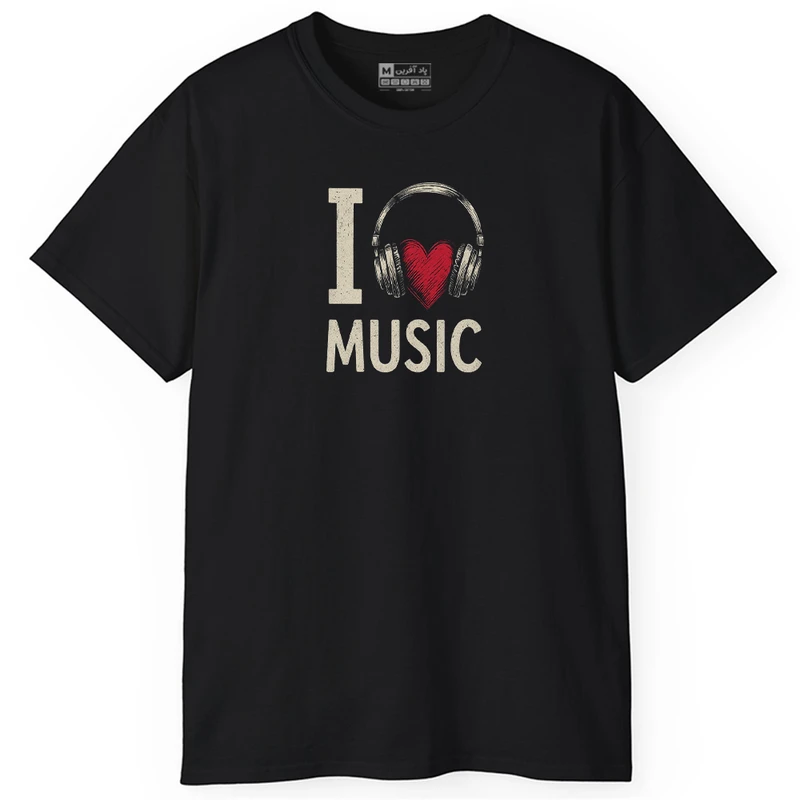 تی‌شرت آستین کوتاه مردانه پاد آفرین مدل موزیک کد PT711