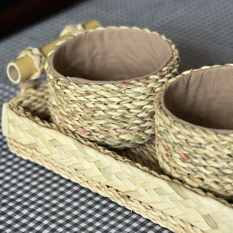 ست اردوخوری چهار تکه مدل دسته بامبو