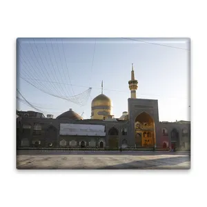 کاشی اطلس آبی طرح  مشهد مقدس و بارگاه علی بن موسی الرضا مدل T4980