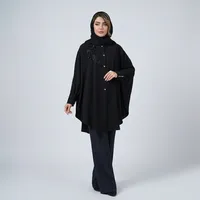 مانتو عبایی زیر زانو زنانه مدل مجلسی اپلیکه جواهر دوزی