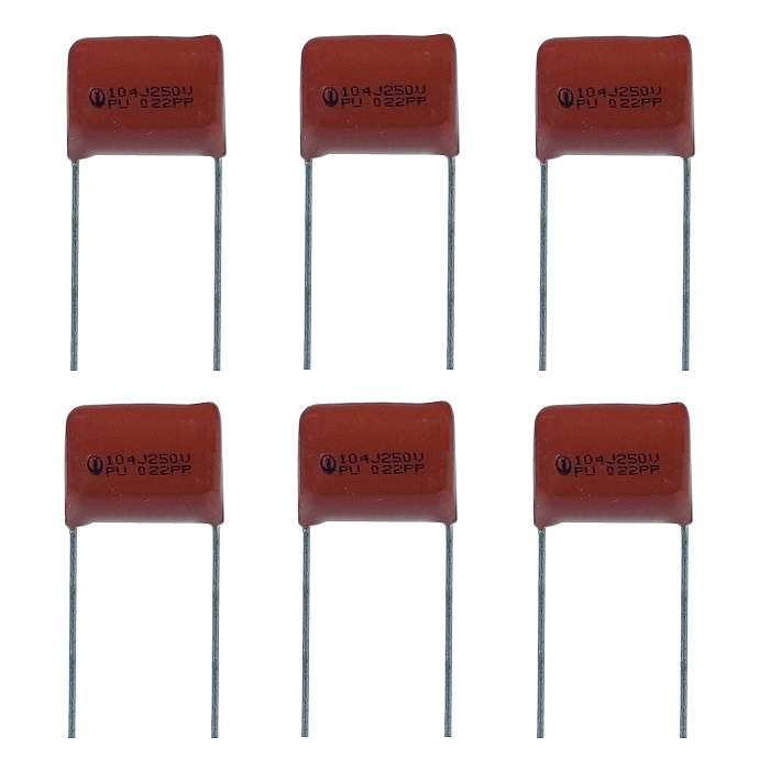 خازن 100 نانو فاراد 250 ولت مدل TPC-104250 بسته 6 عددی
