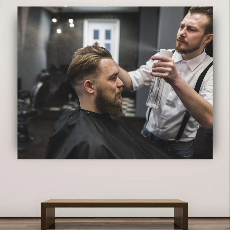 تابلو بوم طرح آرایشگاه مردانه مدل کلاسیک کد BK2223