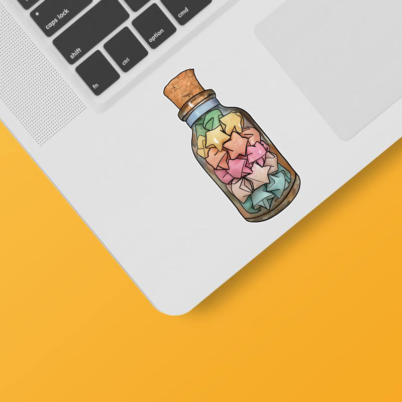 استیکر لپ تاپ و موبایل بووم طرح شیشه رنگی کد N41