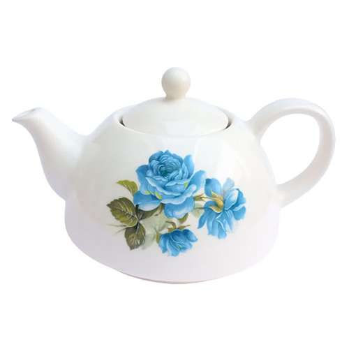 قوری سرامیکی طرح گل رز بهشتی کد 02