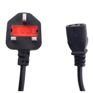 کابل برق سه پین منبع تغذیه کامپیوتر ول شاین مدل WS-012A فیوز دار طول 1.8 متر