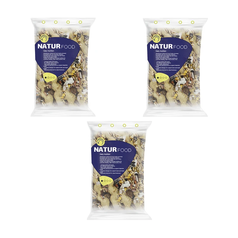 غذای طوطی ملنگو نیچر فود مدل 1 ستاره وزن 2 کیلوگرم بسته 3 عددی