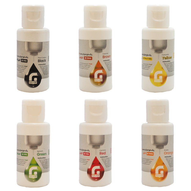 رنگ خوراکی طبیعی دکتر طعم - 30 گرم بسته 6 عددی