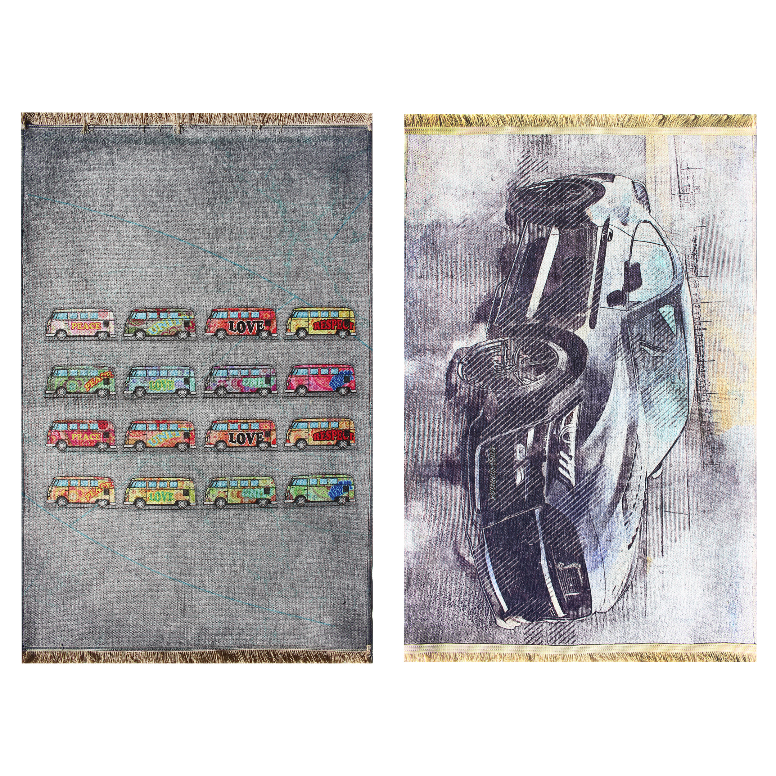 فرش ماشینی دو رو نیروانا مدل The Automobile