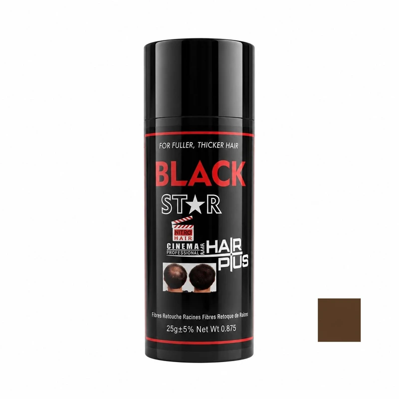 پودر پرپشت کننده مو بلک استار مدل brown وزن 25 گرم رنگ قهوه ای