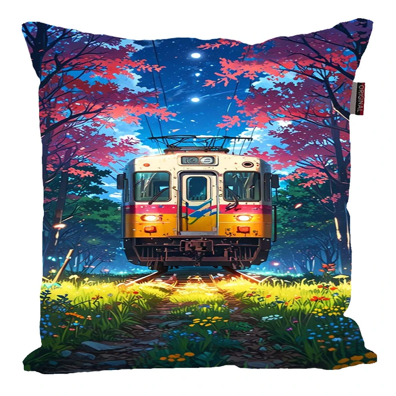 کوسن پاد آفرین مدل فانتزی طرح طبیعت قطار کد p1052